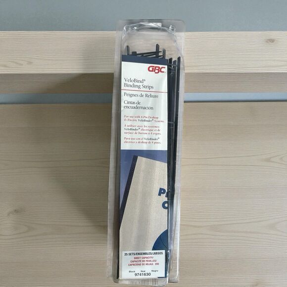 GBC VeloBind Binding Strips 200 Sheet Capacity Black 25 Sets 9741630 - Picture 1 of 7